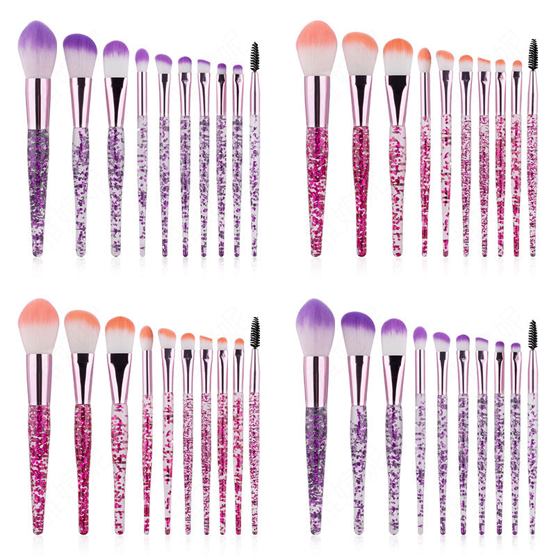 10 Makeup Brushes Powder-Filled Handle Makeup Brush Set